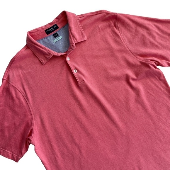 Peter Millar Collection Perfect Pique Polo in Salmon Pink L - Picture 1 of 9